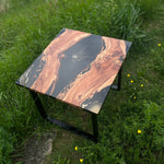 Almond wood epoxy table
