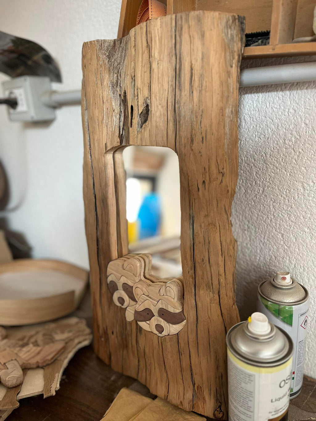 Piece of Swiss pine Raccoons 🦝 mirror