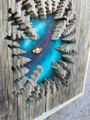 Night Sky Forest Wooden Craft