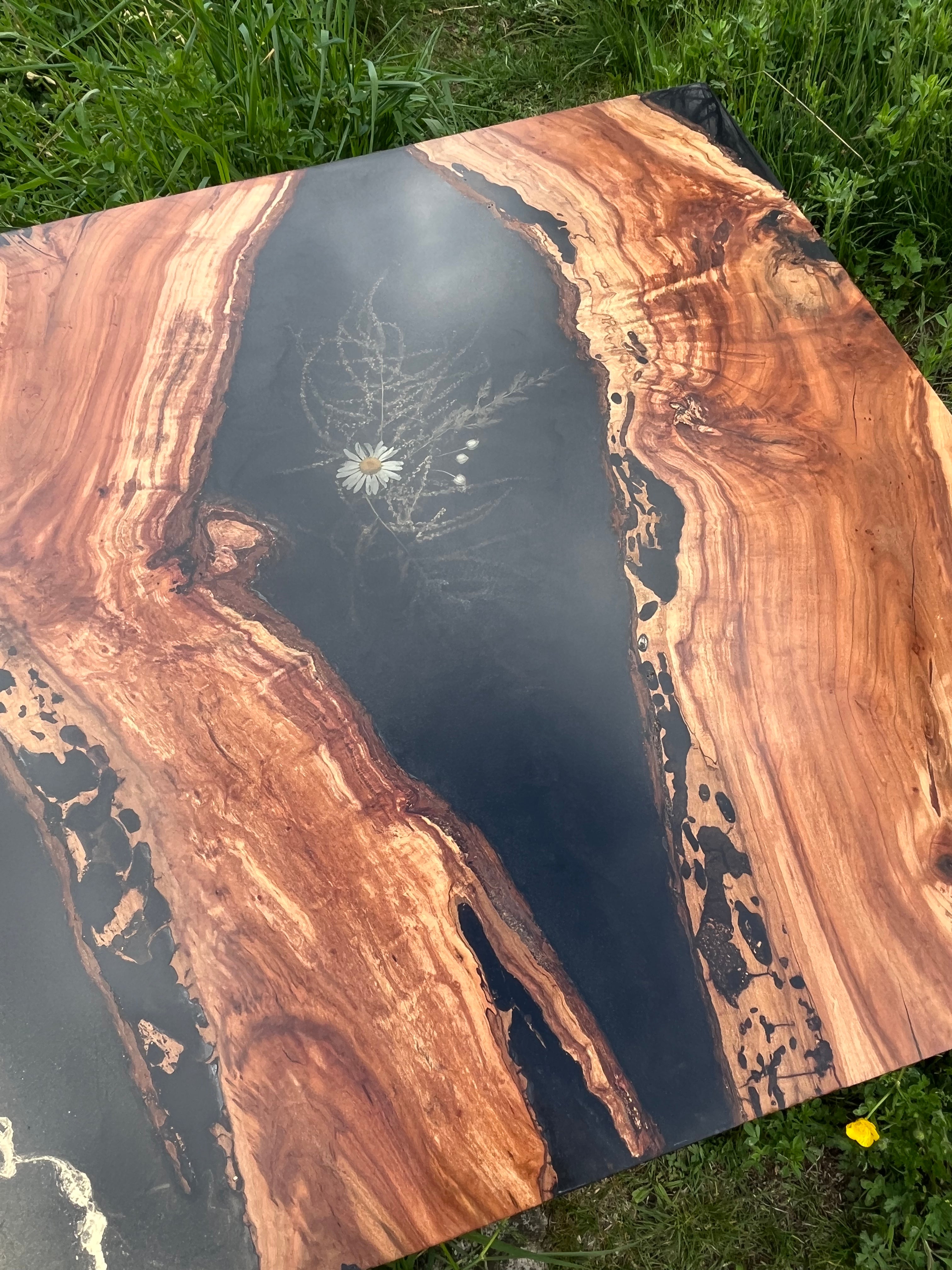 Almond wood epoxy table –