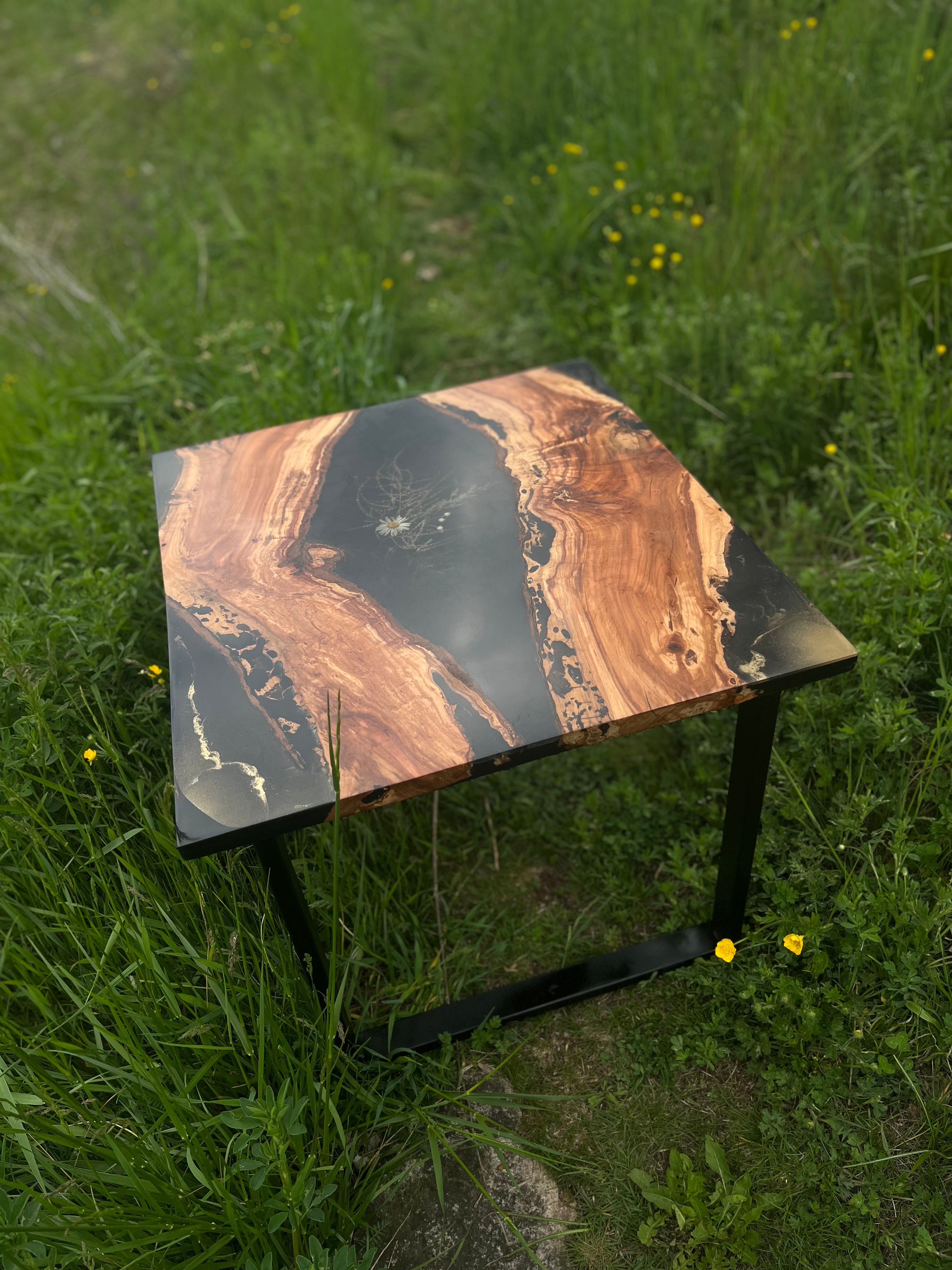 Almond wood epoxy table –