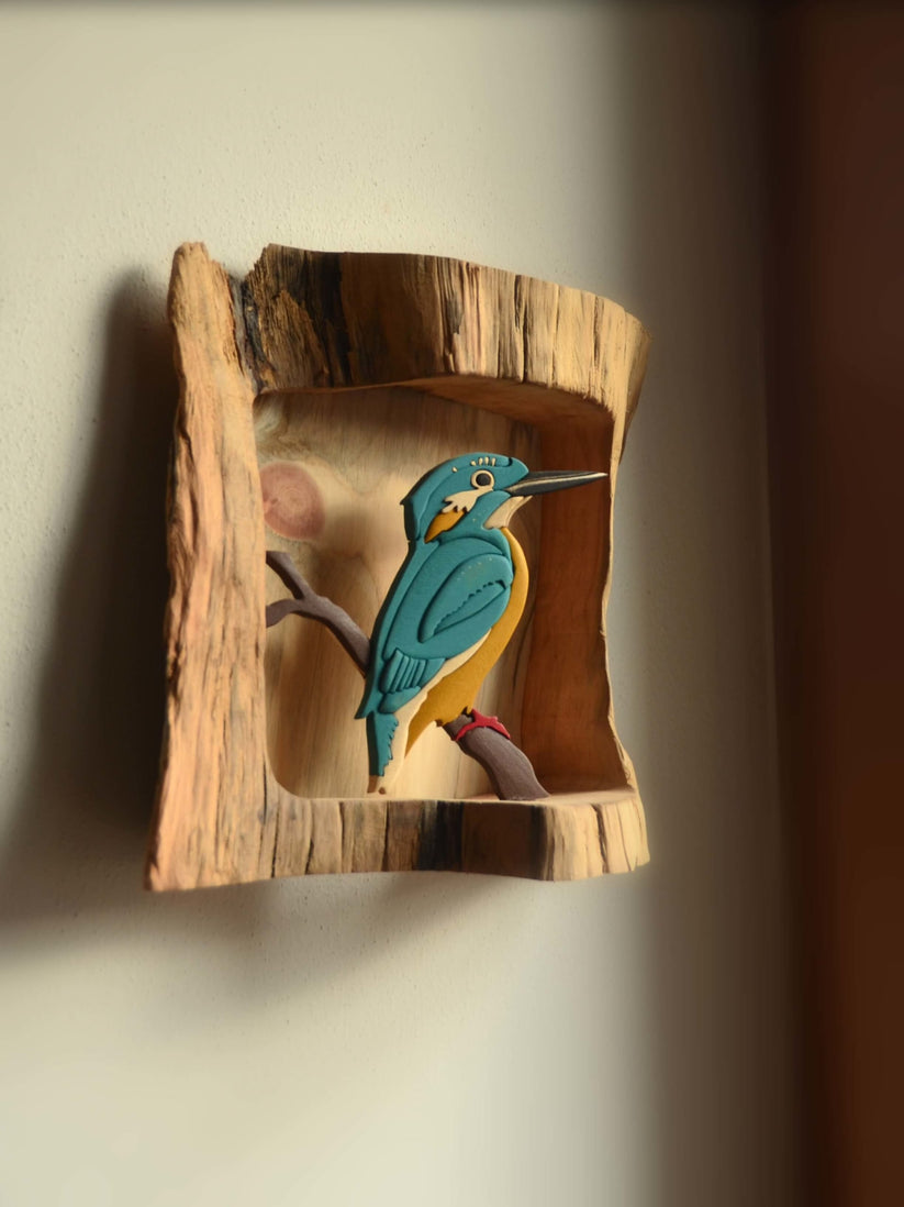 Kingfisher On Old Wood